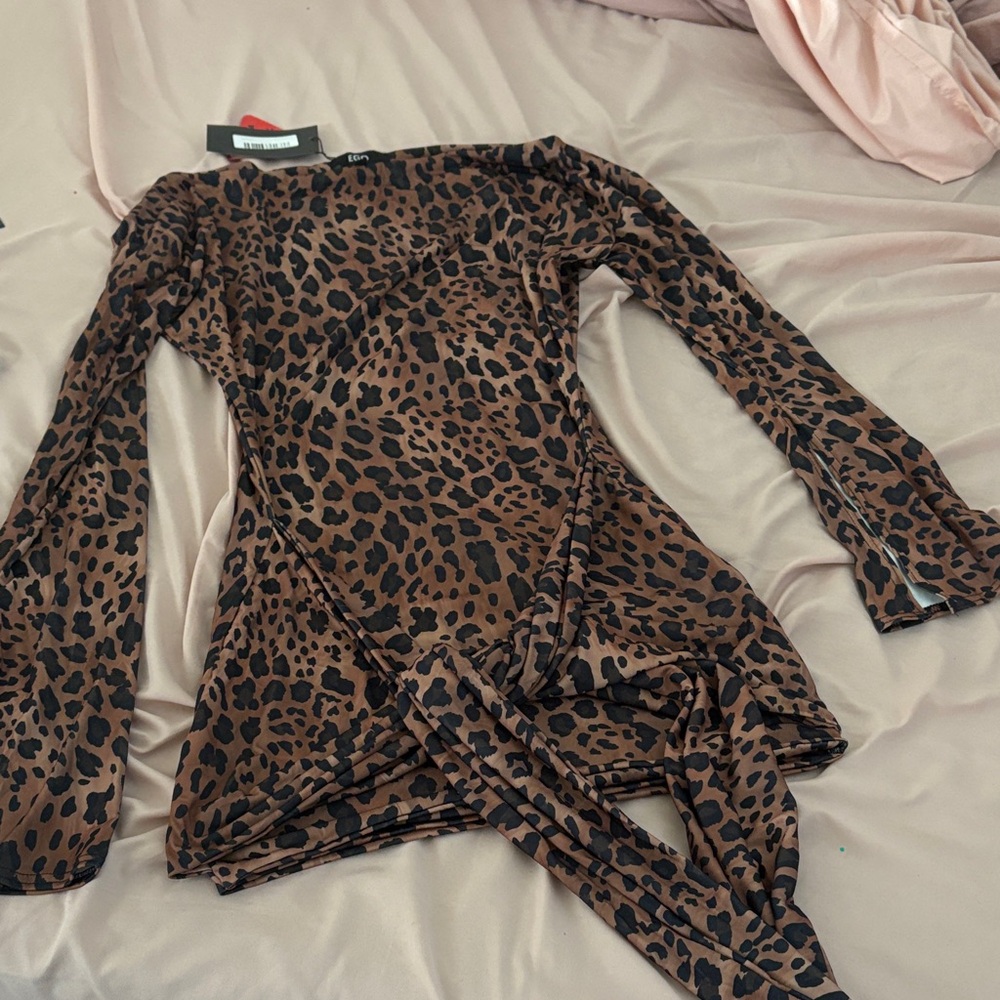 EGO Leopard Print Long Sleeve Blouse